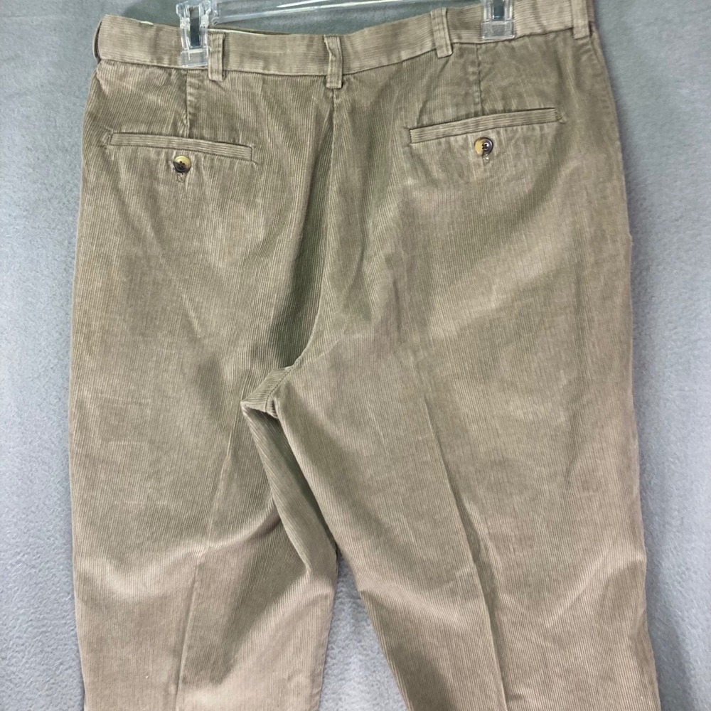Haggar Corduroy Pants Mens 36x29 Beige Flat Front Classic Casual - Picture 8 of 10